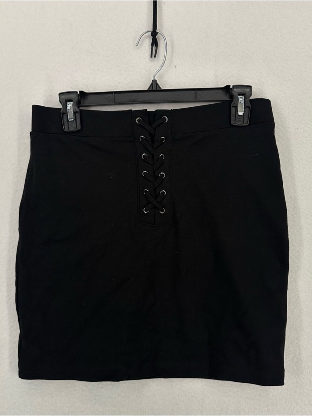 NWT Forever 21 Lace Up Front Mini Pencil Skirt Medium Black